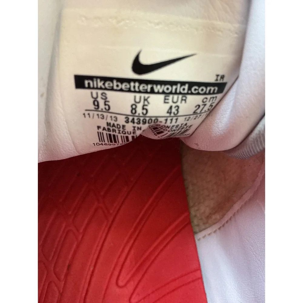 Nike Shox Rivalry White Metallic Silver Leather Sneakers 343900-111 Mens 9.5